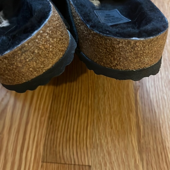 NWT Birkenstock Arizona Shearling Suede Leather Mountain View Black 10 - Picture 9 of 13